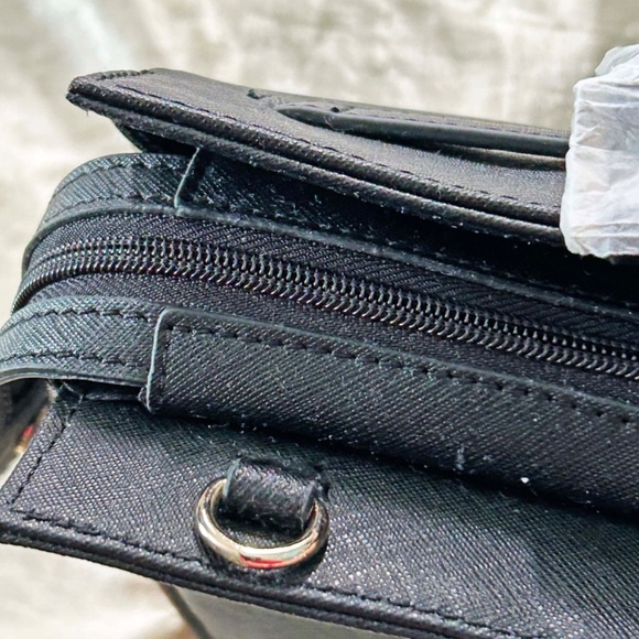 SATCHEL/SHOULDER BAG, DANIER LEATHER, BLACK, POCKETS, FRONT ACCENT LIKE A BIRKIN - Picture 12 of 16